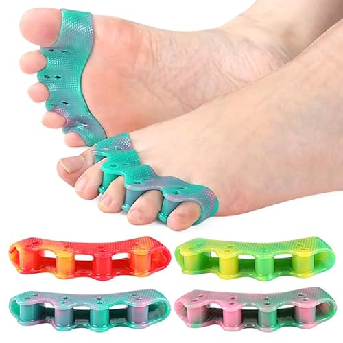 SUMINGGO Toe Spacers for Women and Men, Bunion Corrector, Plantar Fasciitis, Toe Spreaders for Foot Pain Relief and Foot Health. Soft Gel Toe Spreaders for Yoga 2PCS (Yellaow+red)