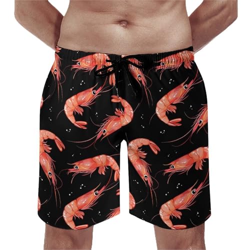 Cartoon Shrimp Men's Swim Trunks Breathable Bathing Suit Swimming Board Shorts Hawaiian Beach Swimwear4