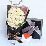 Matériel: Fleur De Savon hhkhhgjo 18Pcs Créatif Savon Parfumé Fleur Rose Bouquet Savon Savon Fleurs Boîte De Cadeau Simulation Rose Valentine\'s Day Anniversaire Cadeau Décor