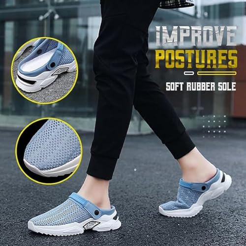 Jerrycherries Orthopedic Shoes, Men’s Orthopedic Hollow-Out Summer Sandals, Mesh Shoes Breathable with Arch Support (Grey, 10)3