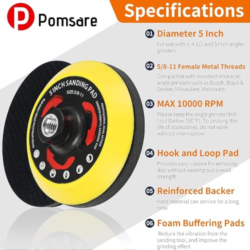 Pomsare Upgraded 80PCS Angle Grinder Sanding Discs with Drill Sanding Attachment - Image 2