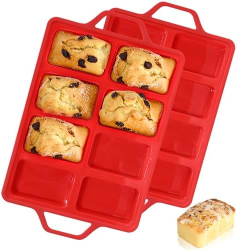 Amazon.com: Baocuan 2 Pack Silicone Mini Bread Loaf Pan Non-Stick Mini ...