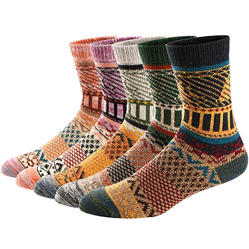 Ueither Calcetines de Lana Calientes Para Otoño e Invierno Estilo Vintage Hombre/Mujer...