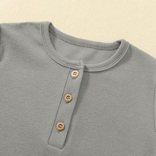 Little Girls Basic Cotton Soft Breathable Henley Shirt Kids Crewneck Button up Ribbed Shirts Summer Solid Casual Teen Tops2