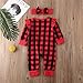 Infant Baby Girls Ruffle Plaid Jumpsuit Romper Long Sleeve One Piece Outfit Fall Winter Christmas Clothes (Ruffle Red Plaid, 3-6 Months)