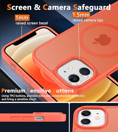 Image of FNTCASE for iPhone 12 Phone Case: for iPhone 12 Pro Magnetic Matte Textured Military Grade Drop Protection Translucent Cell Phone Cover - Slim Durable Shockproof Protective Bumper