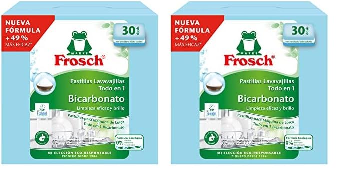 Frosch Lavavajillas a Maquina Pastillas Bicarbonato de Sodio - 540 gr (Paquete de 2)