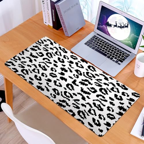 KDWJS - KDWJS Tapis de Souris XXL Speed Gaming - 90x40 cm - Base en Caoutchouc antidérapant Extended - Améliore la précision et la Vitesse - Texture de Motif vectoriel sans Couture imprimé léopard