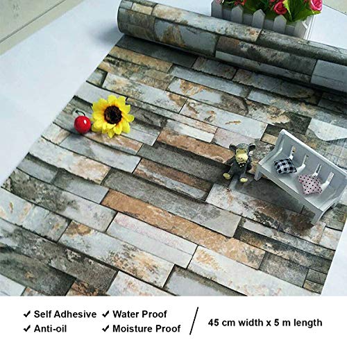 Wolpin Wall Stickers Wallpaper 3D Bricks (45 x 500 cm) for Living Room Hall Decoration DIY Self Adhesive Vinyl, Gray Decorative Wallpaper Wolpin Wall Stickers Wallpaper 3D Bricks (45 x 500 cm) for Living Room Hall Decoration DIY Self Adhesive Vinyl, Gray Decorative Wallpaper