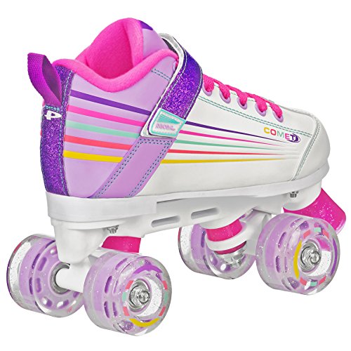 Pacer Comet Quad Kids Roller Skate, With Light Up Wheels, P973, White Sz 3 #TOP1