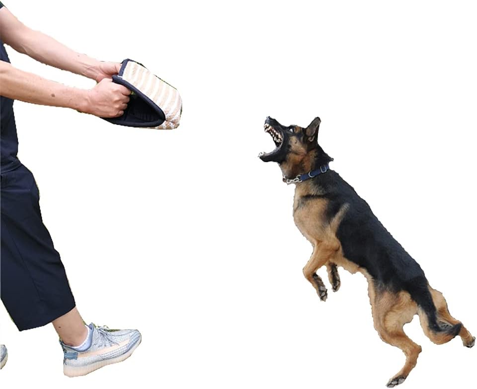 Durable Jute Dog Bite Wedge+Dog Bite Tug Toy,Dog Bite Pillow,Suitable for Medium to Large Dogs(Black)