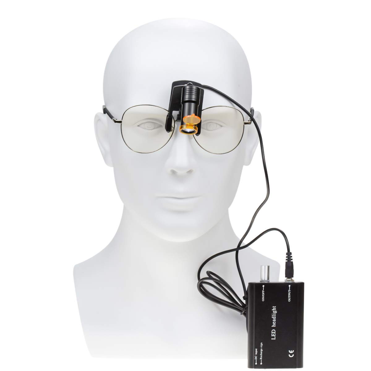 NSKI Lampe 5 W en plastique avec filtre et clip de ceinture - Batterie rechargeable (noir)
