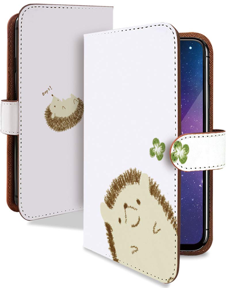 Amazon Co Jp Huawei Y6 ケース 手帳型 携帯ケース ハリネズミ 四つ葉 白 動物 アニマル柄 ホワイト おしゃれ ファーウェイ ハーウェイ スマホケース キャラ イラスト カメラレンズ全面保護 カード収納付き 全機種対応 T0467 010 家電 カメラ