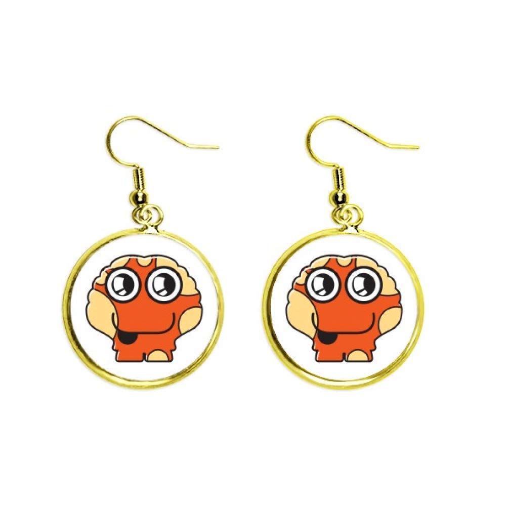 Pendientes de alien naranja con universo y gota dorada para mujer 2