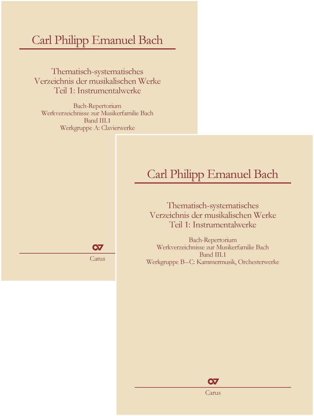 Bach-Repertorium Band III.1 Carl Philipp Emanuel Bach catalogue musical