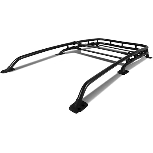 Compatible with FJ Cruiser Black-Coated Aluminum Roof Rack Rail Top Cargo Luggage Carrier