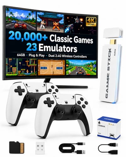 M15 Plus Retro Game Console Stick, 20000+ Classic Video Games Built-in 64GB, 23 Emulators Plug and...