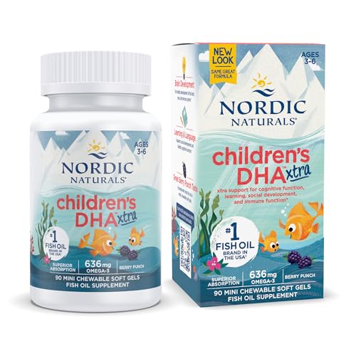 Vitamínicos, Nordic Naturals - DHA Xtra para niños fórmula de omega 3 con DHA ponche de bayas cápsula blanda 90 unidades