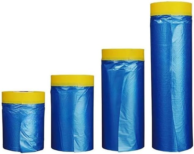 Miniatura 6 de Cinta adhesiva automotriz para láminas de plástico, paquete de varios tamaños, para pintores, sin residuos, paño de plástico para pintar, cinta de