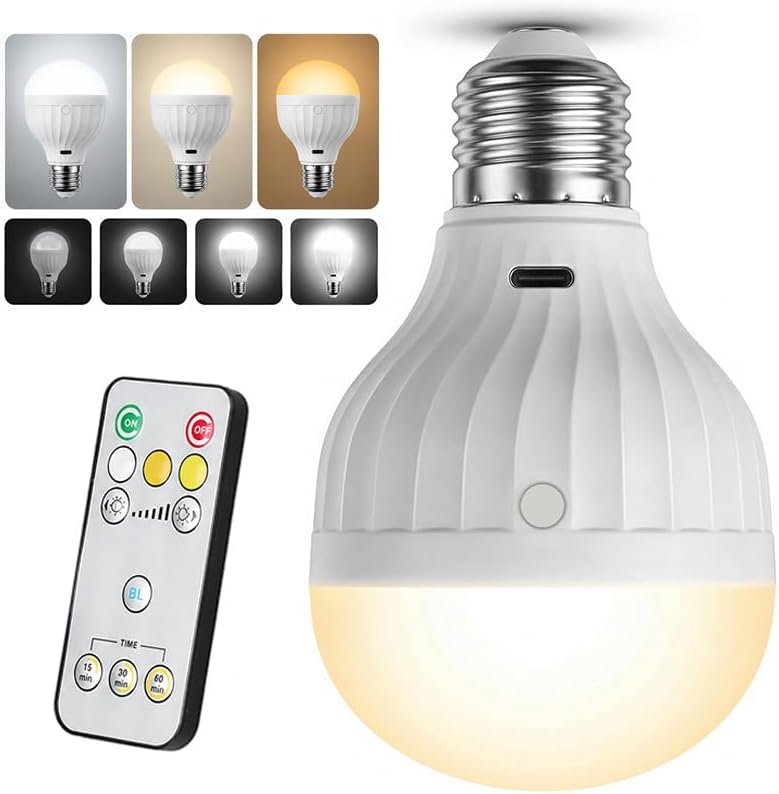 Lâmpada LED Recarregável de Emergência E27 2600mAh com Inteligent...