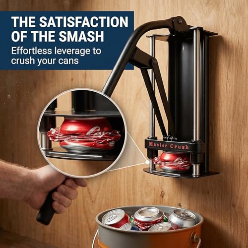 Wall Mounted Aluminum Can Crusher Heavy Duty – Tin and Plastic Bottle Smasher for Recycling (12oz/16oz/24oz/32oz) - Image 5