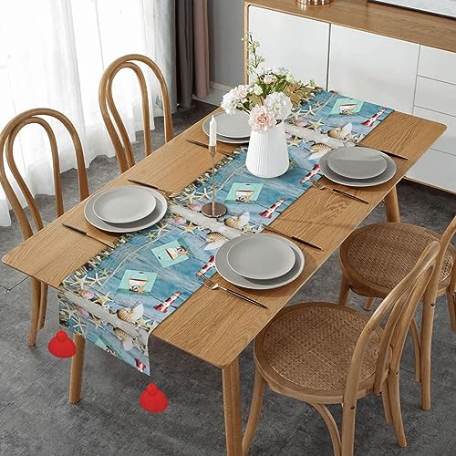 Chemin de table de Noël de qualité supérieure avec pompons 152 cm - 2
