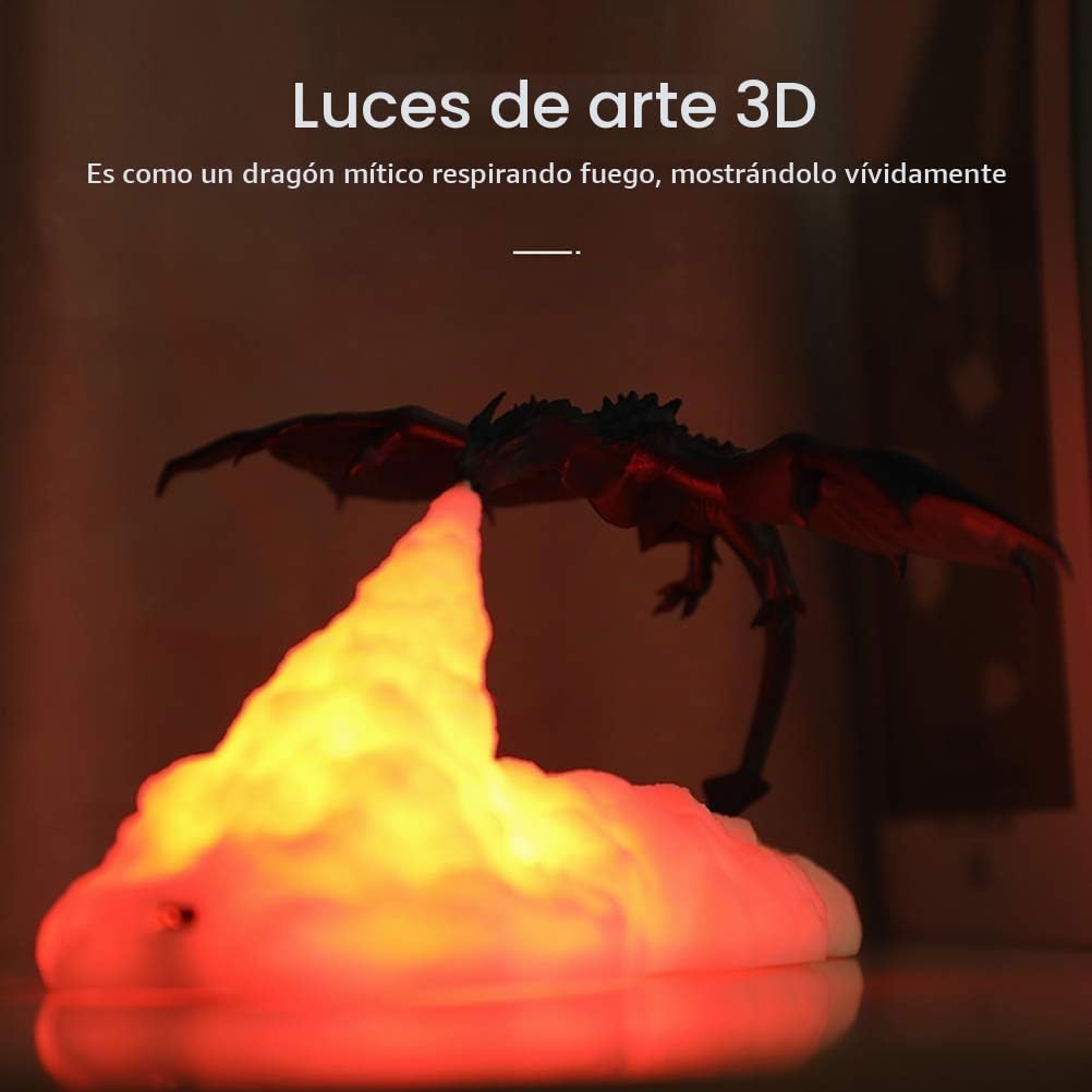 Luz Nocturna, Lámpara de Dragón Volador Recargable LED USB para Regalo de Niños, Decoraciones para el Hogar y la Sala de Estar