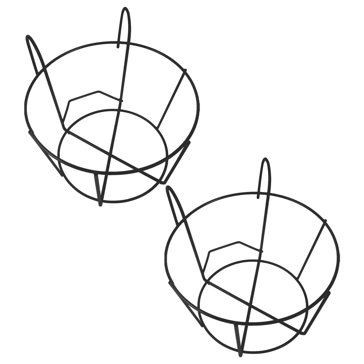 Mensola Decorativa per Piante da Balcone in Ferro Nero, 2 Pezzi, Portavasi Rotondo Xl 30Cm, Supporto Sospeso per Esterni, per Irrigazione Semplice e Protezione Superfici