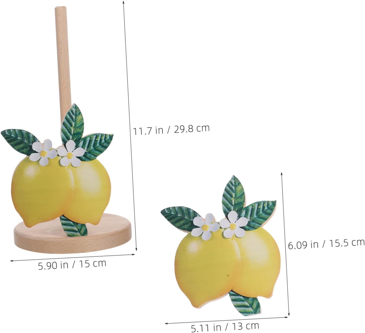 STOBAZA Wooden Paper Towel Holder Roll Organizer Kitchen Paper Towel Roll Holder for Countertop Bathroom Standing Tissue Rack 11.73 X 5.90 X 5.90 in image 2