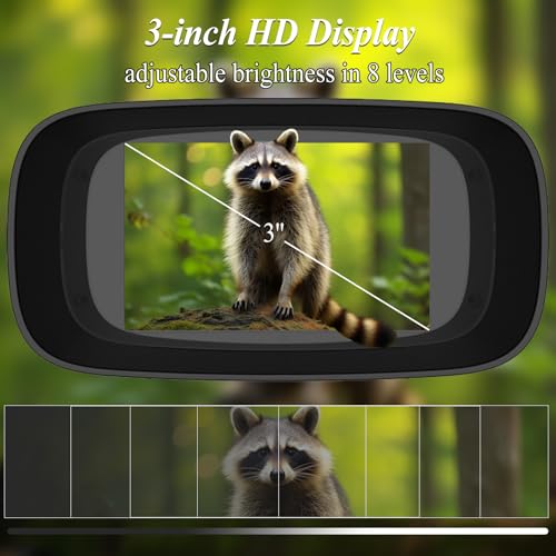 Night Vision Goggles Binoculars for Adults, 2.5K Night Vision Monocular Rechargeable 5000mAh with 3 Inch HD Display and 32GB TF Card, 7 Gear Adjustable 8X Digital Zoom Infrared Binoculars for Camping and Hunting - Image 4