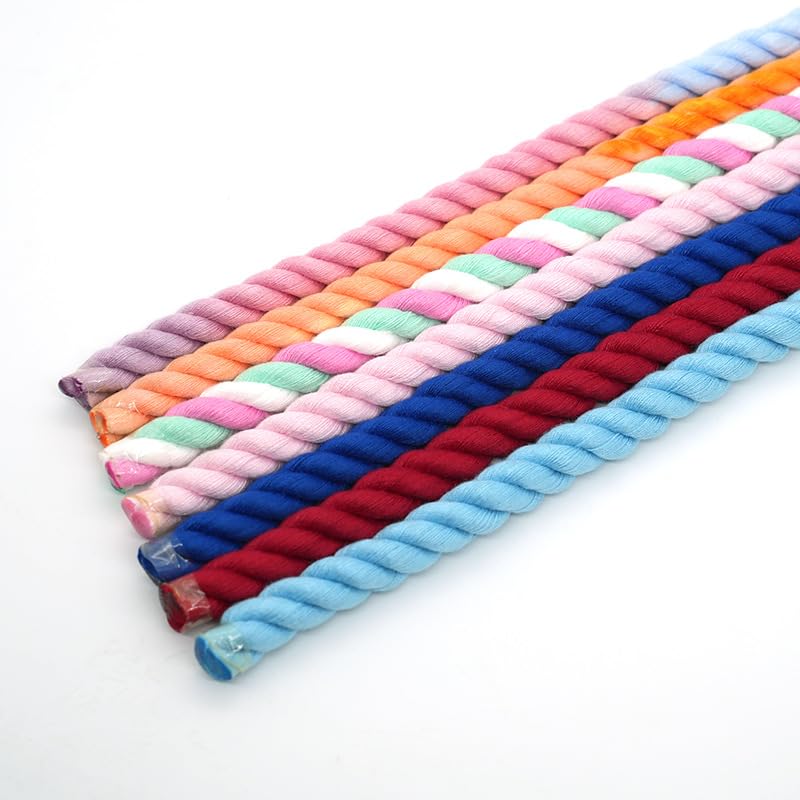 Baumwollschnüre, 12 mm, Nylonschnüre, 12 m, Makramee-Seil aus natürlicher Baumwolle, 3 Anteile, gedreht, für Zuhause, Hochzeit, Weihnachten, Dekoration, DIY, Basteln