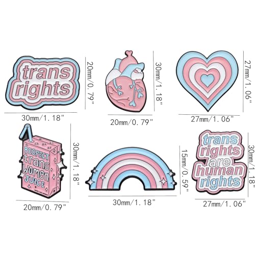 DD-life 6/12 Pcs Trans Rights Are Human Rights Brooch,Transgender Pride Pin,Heart Organ Rainbow Enamel Brooch Pin,Rainbow Pride Pins,Cartoon Milk Box Pin Brooch2