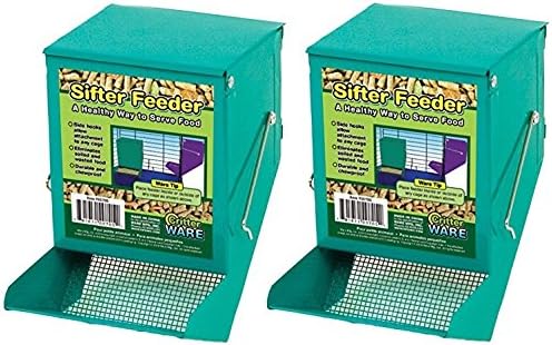 5-Inch Sifter Pet Feeder with Lid (2 Pack, Assorted Colors, Adult Chinchilla)