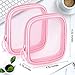 Weewooday 4 Pcs Mesh Makeup Bag Mesh Cosmetic Bag Travel Toiletry Pouch with Zipper Mini Makeup Cosmetic Purse for Daily Accessory(Small,Pink)