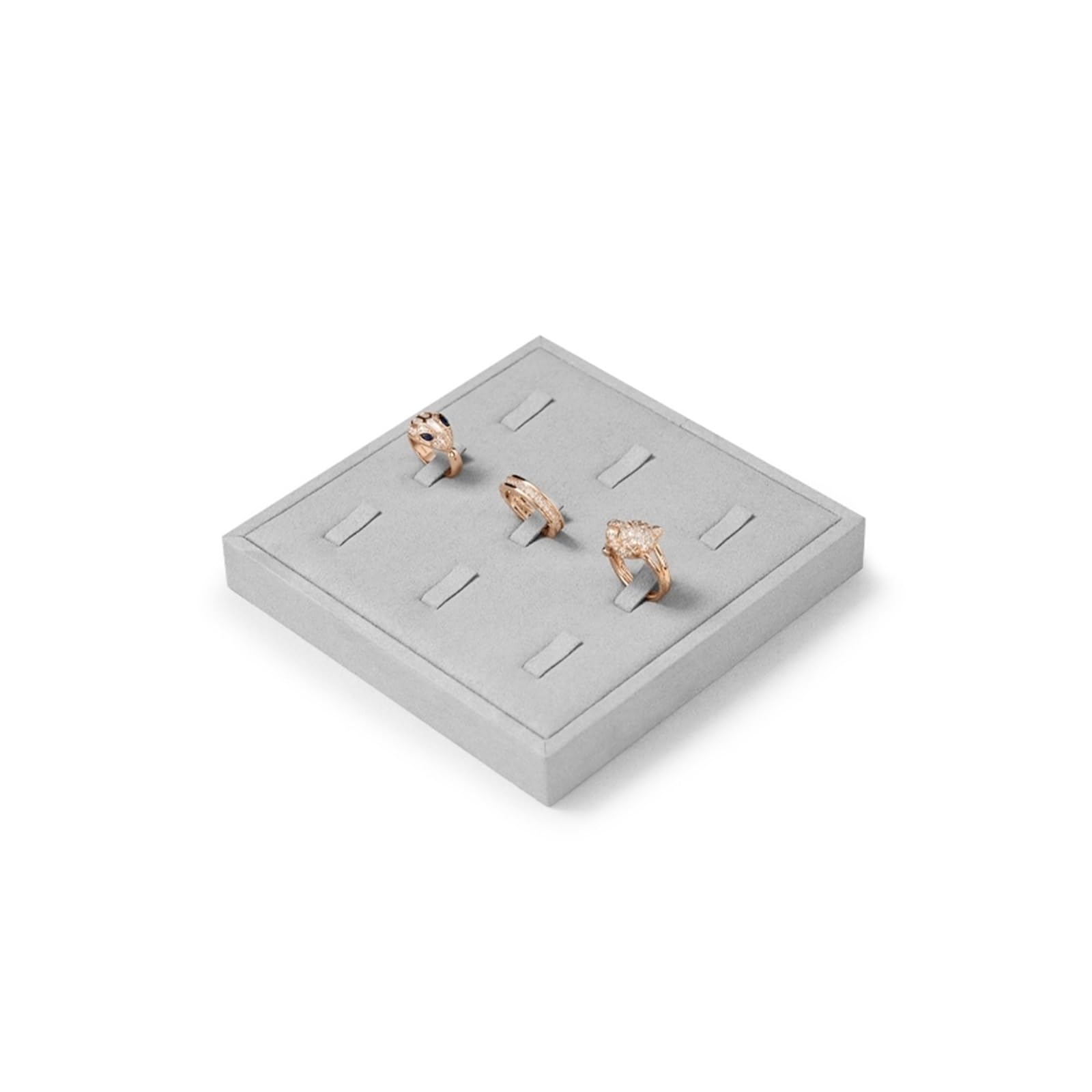 YGMNQAL Velvet Jewelry Tray Display Trays Grey Velvet Jewelry Display Tray For Ring Earrings Bangle Necklace Tray Organizer Jewelry Display Tray Grey