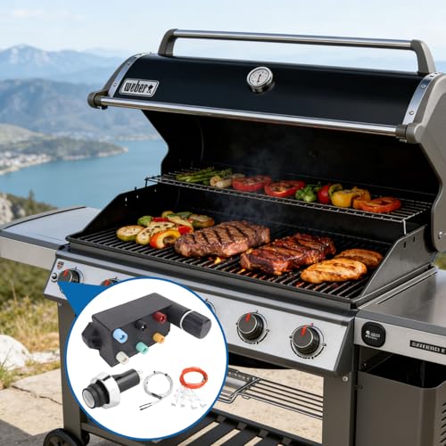 Image of SafBbcue 66356 Grill Igniter Kit for Weber Genesis II 610 Series Gas Grills (2017 & Newer)- Fits E-610, Replaces 63010001, 68010001, Ignition Kit for Outdoor BBQ Parties