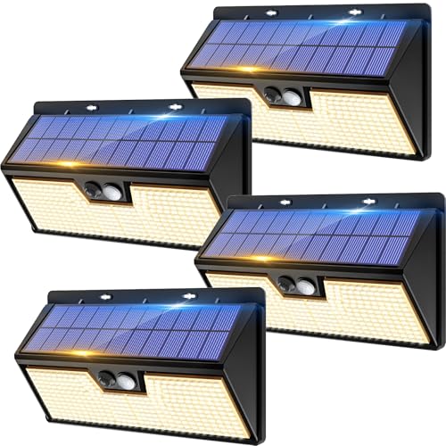 Lampes de sécurité solaires vighep x4 avec détecteur pour jardin