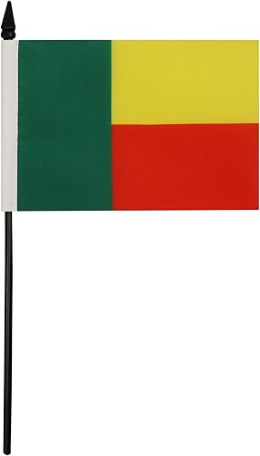 Miniatura 336 de Bandera de mesa Sierra Leona de 5 x 8 pulgadas, bandera de escritorio de Sierra Leona, 8.3 x 5.5 in, barra y base de plástico negro AZ FLAG