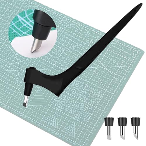 COYUN Neue CrCOt Schneidwerkzeuge, Verbessere Schneidewerkzeug 360 Grad Präzisions Edelstahl Bastelmesser mit 3 Ersatzklingen（15°/30°/45°）Handwerkszeug Set Für Handwerk, Hobby, Schablonen, Basteln