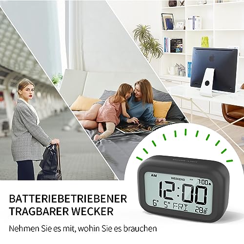 Digital Wecker Nachttisch batteriebetrieben Volumen einstellbar & Wochenend – Ansicht 6