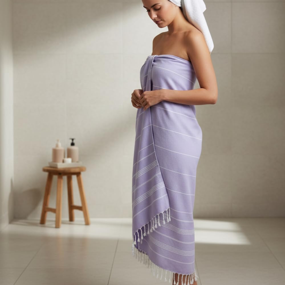 Toalla de sauna XXL, toalla de baño grande y suave, 100 x 200 cm, secado rápido, toalla de playa de primera calidad, toalla para hombres, mujeres, yoga y fitness (morado)