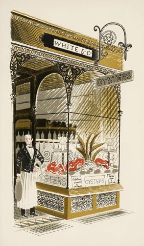Affiche De Arts Bar à Huîtres Eric Ravilious en impression sur toile premium de 60x90cm