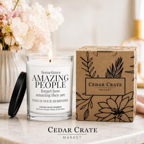 Thank You Gifts for Women, Encouragement Gifts for Women - You are Amazing Friend Candle, Inspirational Birthday Candles for Her, Uplifting Thoughtful Presents, Patchouli Orange Mango Goji Soy Candle - Image 6