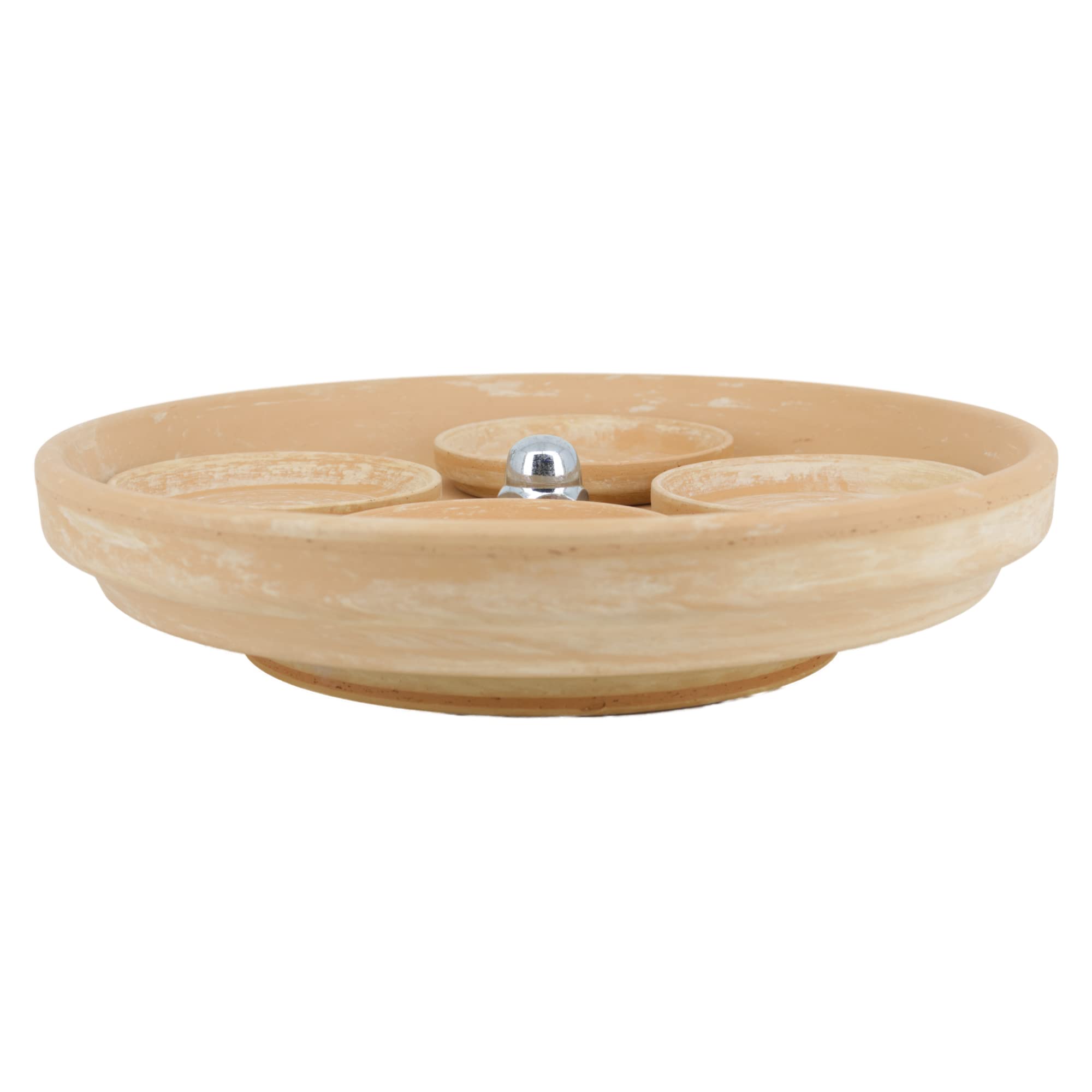 Advent Schale, Adventskranz, Adventsdeko für Winter/Weihnachten im Dekotrend aus Ton/Terrakotta - Hornet-Products Die Teelichtofen - Manufaktur (Marbled, Altrosa)