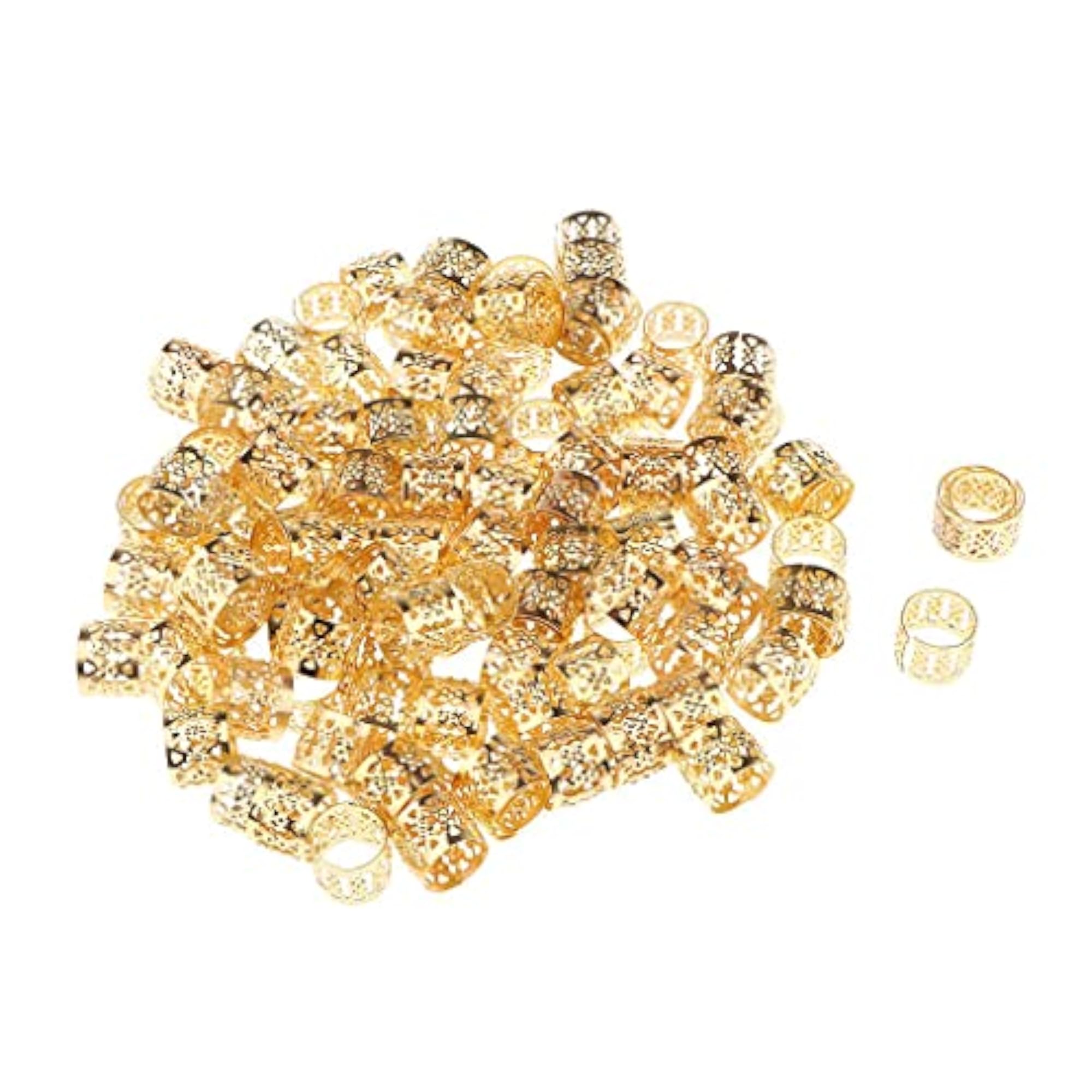 100Pcs Heart Metal Cuff Hair Extension Decorations