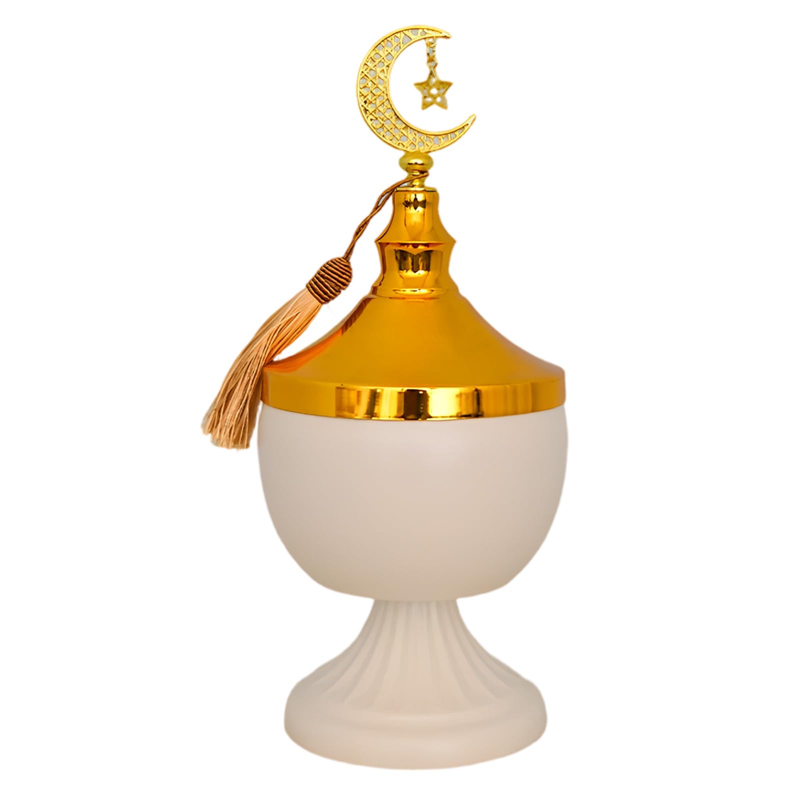 CAZSTYK Multipurpose Ramadans Metal Storage Jar with Lid for Candy Dry Fruit and Small Item Jewelry Organization Muslims Festival Ramadans Candy Jar