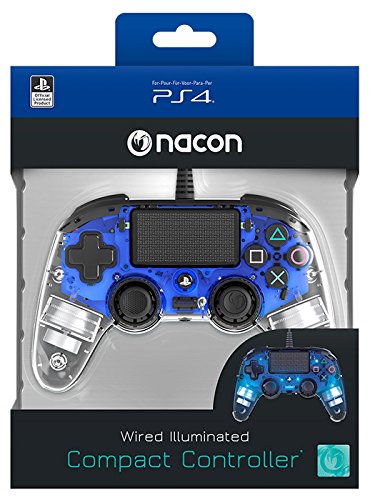 Image of Sony PS4 Pro 1TB Console (Black)+Nacon Wired Illuminated Compact Controller for PS4 (Blue) PlayStation official Licensed