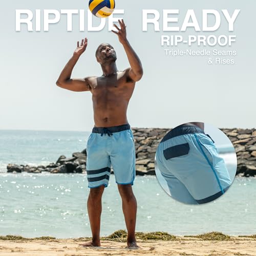 Image of Kanu Surf Men's Big Viper Extended Size Stripe Swim Trunk