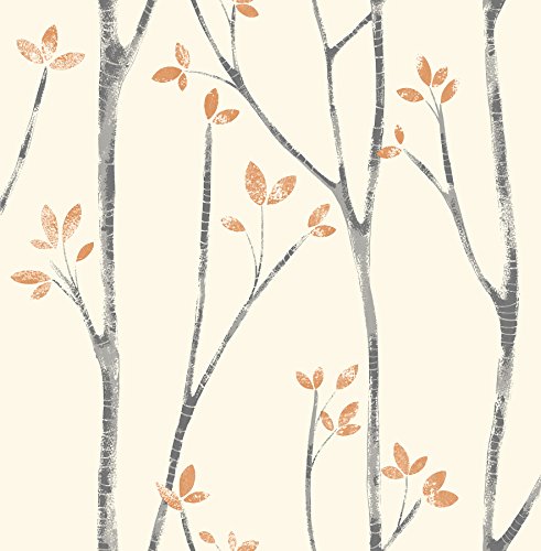 Fine Decor Urban Walls UW24775 Scandi Tree Sidewall, Naranja