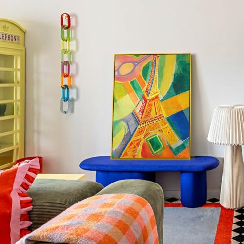 FOLKOR Floater Frame for 24x30 Canvas Paintings, DIY Metal Floating Frames with 1.5" Deep for Art Show Exhibition Home Office Gallery Wall Decor, Abstract Artwork for Modern Farmhouse Room (Yellow) by FOLKOR - Image 8